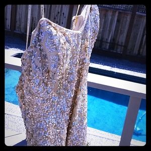 Sequined gold and silver skala cocktail dress